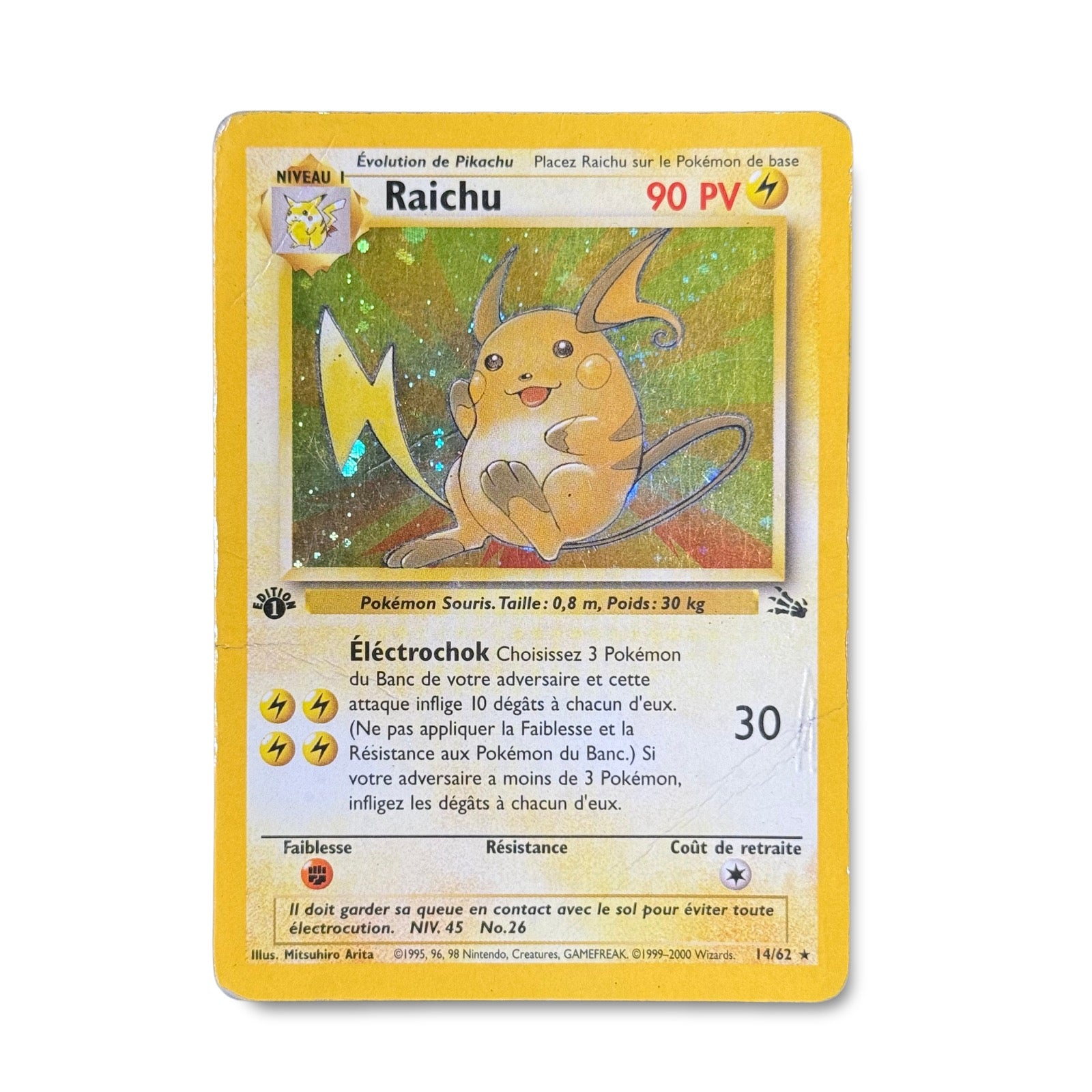 Raichu Holographique Ed.1 14/62 - Fossile