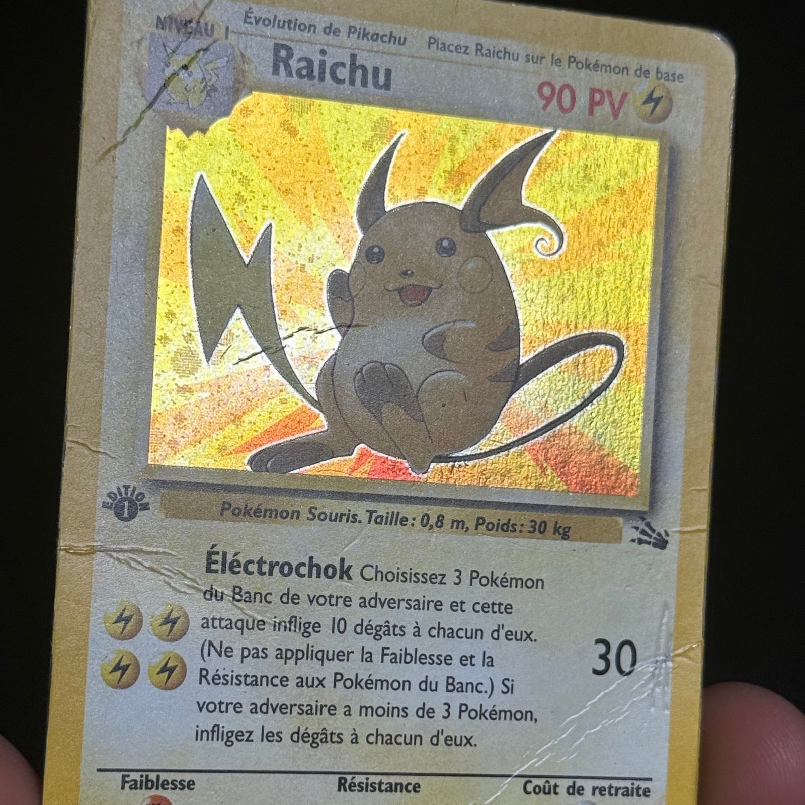 Raichu Holographique Ed.1 14/62 - Fossile